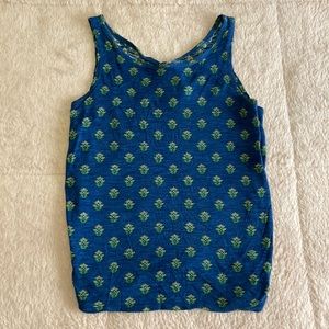 Floral Print Tie Tank, Sz S